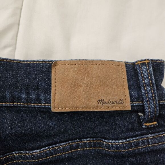 Madewell Jeans Womens 32 Blue Mid Rise Kick Out Flare Button Fly Larkspur - Picture 7 of 12